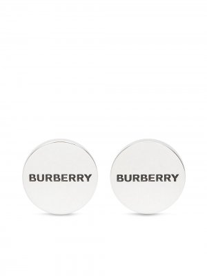 Запонки с гравировкой логотипа Burberry. Цвет: серебристый