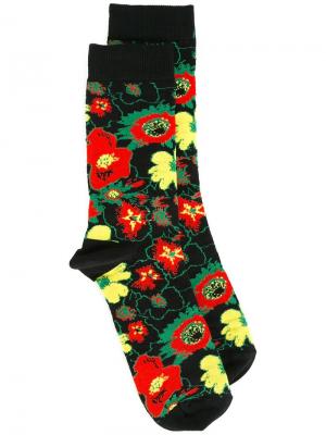 Носки Foolish Flowers с цветочным принтом Stella McCartney. Цвет: чёрный