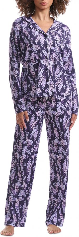 Пижамный комплект с воротником-стойкой и цветочным принтом Girlfriend , цвет Countryside Blossom Karen Neuburger