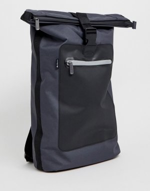 Серый рюкзак ролл-топ Ben Sherman. Цвет: серый