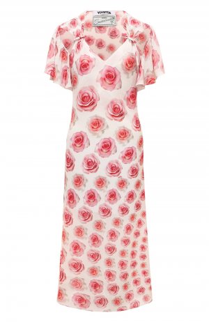 Платье из вискозы Vivetta. Цвет: розовый