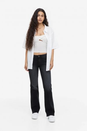 Расклешенные джинсы с низким карго , серый H&M