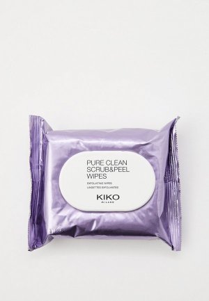 Салфетки для пилинга Kiko Milano с отшелушивающим и освежающим действием PURE CLEAN SCRUB & PEEL WIPES, 20 шт. Цвет: прозрачный