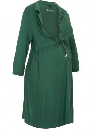 Платье для беременных/кормящих с воротником , зеленый Bpc Bonprix Collection