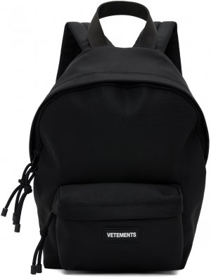 Черный рюкзак с нашивкой-логотипом VETEMENTS