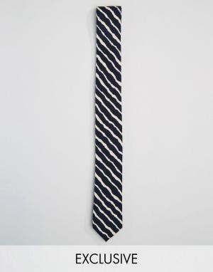 Черный галстук в полоску Inspired Reclaimed Vintage. Цвет: черный
