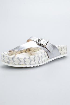 Flip flops AGILIS BARCELONA. Цвет: silver, white