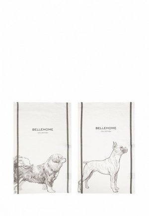 Набор полотенец кухонных Bellehome Dog breeds (set 3), 40х70 см. Цвет: бежевый