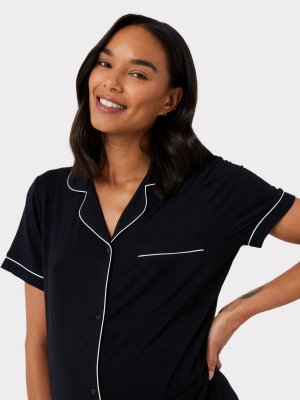 Пижамный комплект для беременных с короткой рубашкой из модала , черный Chelsea Peers
