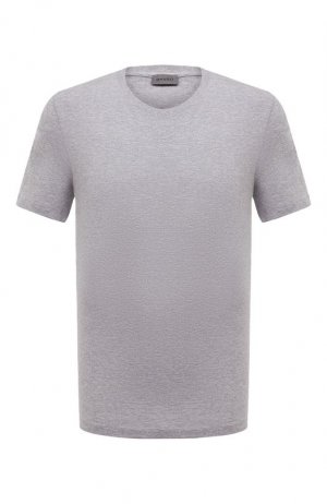 Хлопковая футболка Hanro. Цвет: серый