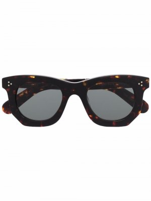 Солнцезащитные очки Ogre в геометричной оправе Lesca. Цвет: коричневый