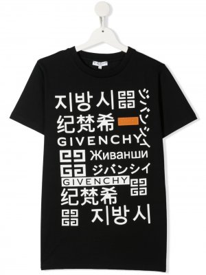 Футболка с логотипом Givenchy Kids. Цвет: черный