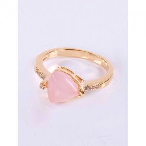 Кольцо помолвочное , кварц, размер 19, розовый Lotus Jewelry. Цвет: розовый