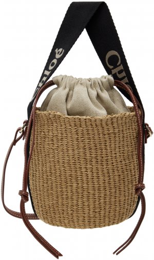 Бежевая маленькая сумка-корзина Mifuko Edition Woody Chloe Chloé