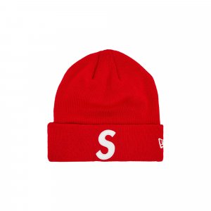 Шапка-бини с логотипом x New Era S, цвет Красный Supreme