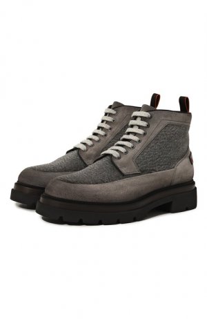 Комбинированные ботинки Santoni. Цвет: серый