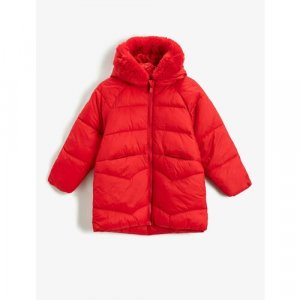 Джинсовая куртка , размер 5-6 лет, красный KOTON. Цвет: красный