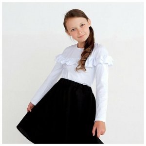 Школьная блузка для девочки, цвет белый, рост 146 см Мануфактурная лавка. Цвет: белый