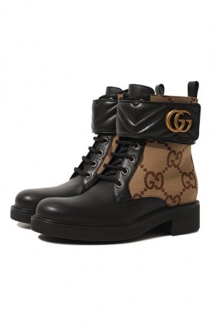 Комбинированные ботинки Marmont Gucci. Цвет: коричневый
