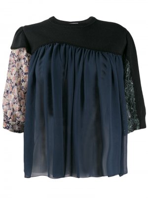 Расклешенная блузка контрастного дизайна Kolor