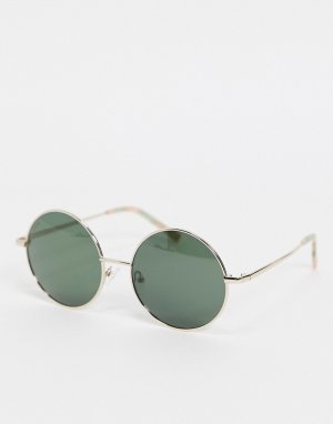 Позолоченные узкие солнцезащитные очки Nani-Золотистый Pilgrim