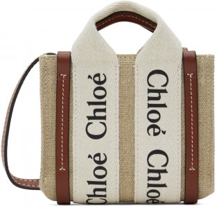 Бежевая сумка Woody Nano Chloe Chloé