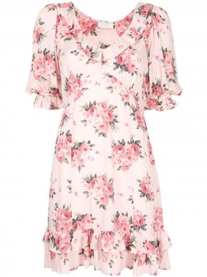 Платье мини Roselle Dusk с цветочным принтом AUGUSTE. Цвет: розовый
