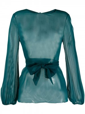 Прозрачная блузка с длинными рукавами Gianluca Capannolo. Цвет: синий