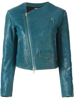 Укороченная байкерская куртка Yang Li. Цвет: зелёный