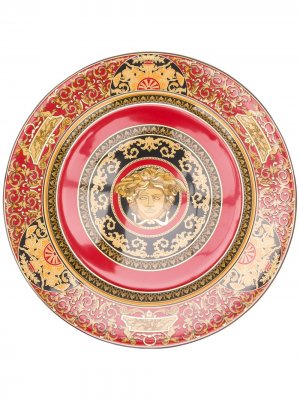 Тарелка Ikarus Medusa с принтом Baroque Versace. Цвет: красный