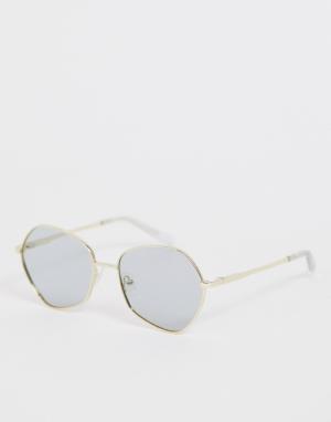 Серебристые солнцезащитные очки в квадратной оправе -Серебряный Le Specs
