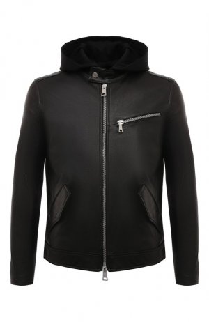 Кожаная куртка Dondup. Цвет: чёрный