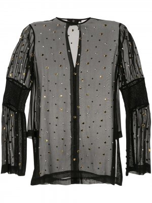 Декорированная блузка Carbon Galaxy Kitx. Цвет: черный
