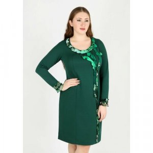 Платье миди, размер 58, зеленый GalaGrosso. Цвет: зеленый