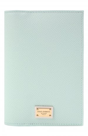 Кожаная обложка для паспорта Dolce & Gabbana. Цвет: голубой