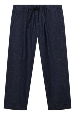 Хлопковые брюки Emporio Armani. Цвет: синий