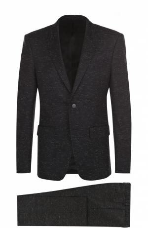 Костюм из смеси шерсти и хлопка с пиджаком на двух пуговицах Givenchy. Цвет: темно-серый