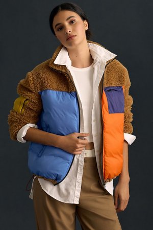 Флисовая куртка Krispie с цветными блоками, каштан Kule