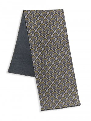Шелковый шарф с принтом , серый Kiton