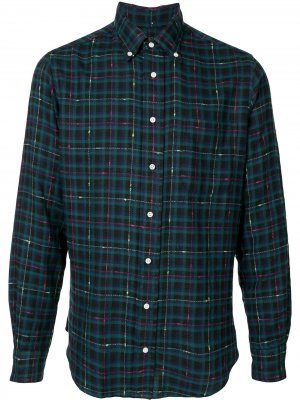 Рубашка оксфорд в клетку Gitman Vintage. Цвет: зеленый