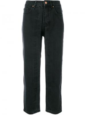 Укороченные расклешенные брюки Aalto. Цвет: чёрный