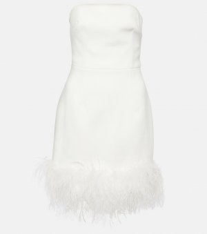 Мини-платье bridal evelyn с отделкой перьями , белый Rebecca Vallance