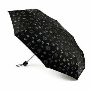 Зонт, черный, серебряный FULTON. Цвет: черный/серебристый