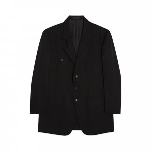 Pour Homme Куртка из габардина с козырьком, цвет Черный Yohji Yamamoto