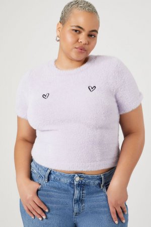 Плюс размер Нечеткий свитер - Укороченная футболка Forever 21