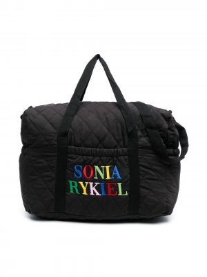 Стеганая сумка с вышитым логотипом SONIA RYKIEL ENFANT. Цвет: черный