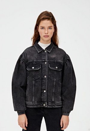 Куртка джинсовая Pull&Bear. Цвет: черный