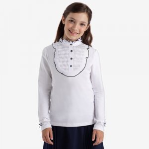 Школьная блуза , размер 152, бежевый Kapika. Цвет: бежевый/кремовый