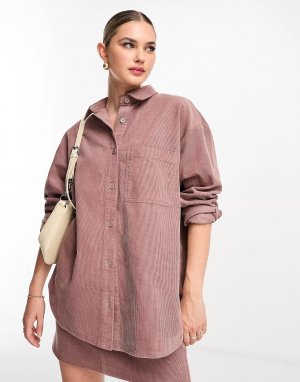 Рубашка Design Cord Oversized, темно-розовый Asos