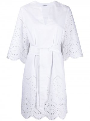 Платье с длинными рукавами и вышивкой P.A.R.O.S.H.. Цвет: белый